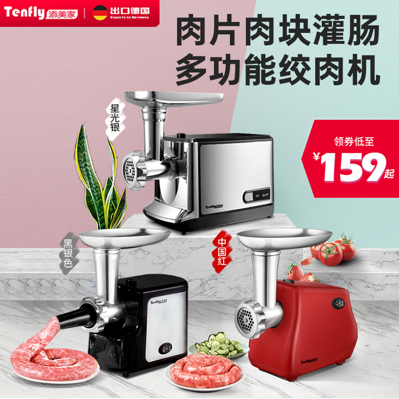 German Tenfly stainless steel meat grinder home electric meat filling fully automatic sausage small multifunctional commercial