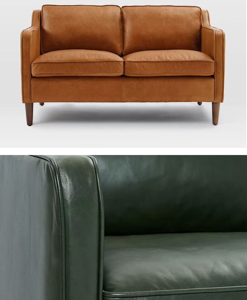 Sofa da phong cách Bắc Âu kiểu dáng đẹp tối giản nhỏ phòng khách sofa cafe Nhà hàng phương Tây đôi sofa ba chỗ - Ghế sô pha ghế sofa cao cấp