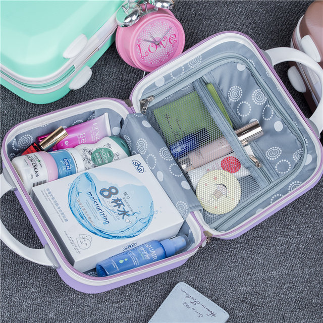 Retro portable cosmetic bag mini suitcase small wedding box female 14-inch mother-in-law box lightweight small box 16 inches