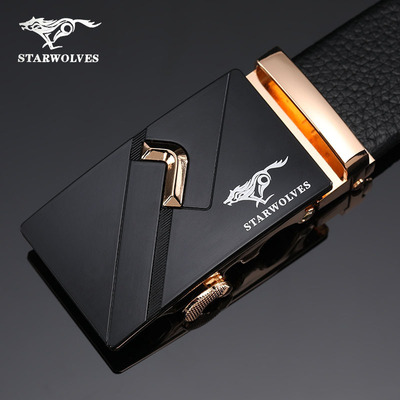 七匹狼男士皮带自动扣腰带真皮商务牛皮裤带