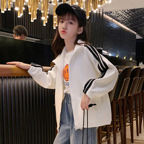 Girls jacket 2021 new fashion Korean version 13 year old girl Spring and autumn money Fairy Ocean Gas Jacket Autumn Dress Baseball Suit