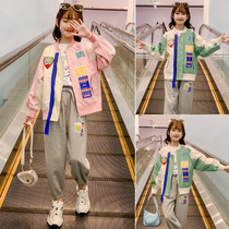 6 Girls jacket 7 Spring and autumn paragraph 2021 new Korean version 8 Children jacket foreign air autumn clothes 12-year-old girl baseball suit 9