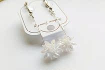 Qian Qian Chang◆Clip-on ear crystal extended snowflake petals Exquisite cross-dressing earrings Ladyboy CD(no need for pierced ears)