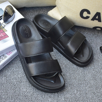 Fashion leisure wear outdoor cool slippers female summer non-slip soft bottom breathable beach shoes Simple trend word drag men