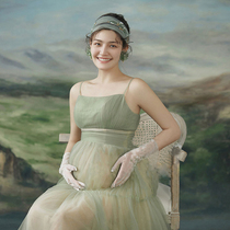 701 New Movie Houses Pregnant Women Photo Costumes Small Frescoed Harnesses Web Yarn Dress Surrogacy Mommy Writing Real Clothes Rental