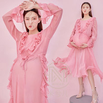 8855 New Pregnant Women Photo Costumes Fairy Cute Pink Gown Movie Pregnancy Mothers Write Real Clothes For Rent