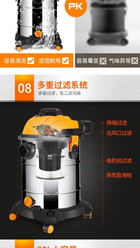 Máy hút bụi gia đình Chigo Máy hút bụi mạnh mẽ cầm tay Máy hút bụi khô và ướt im lặng ZG-X306B - Máy hút bụi