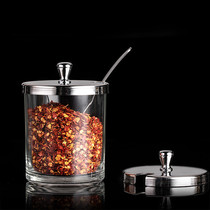 Japanese-style glass seasoning jar single pack bottomless stainless steel cover household seasoning box seasoning bottle seasoning bottle