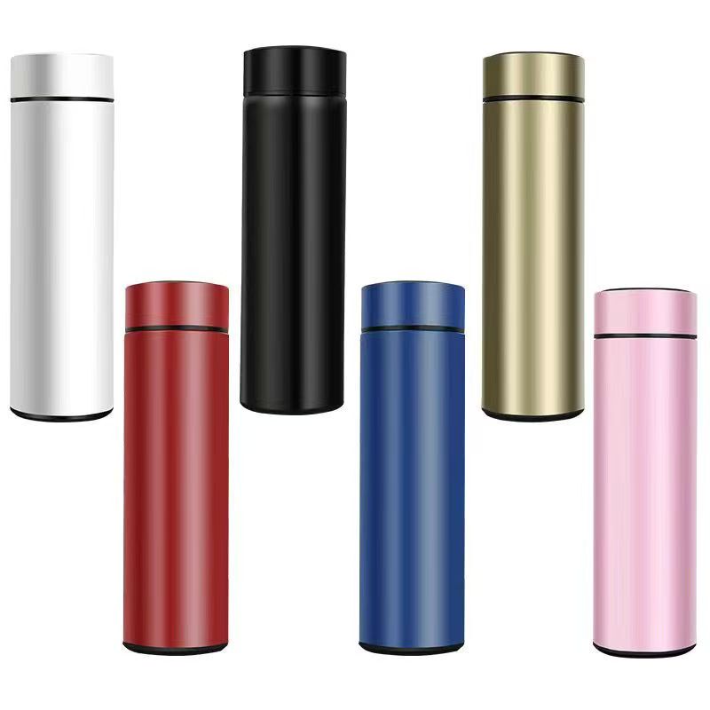 Smart Temperature-Measuring Thermos Cup 304 Stainless Steel Car-Mounted Water Cup with Temperature Display Business Straight Cup Gift Cup Wholesale Customization