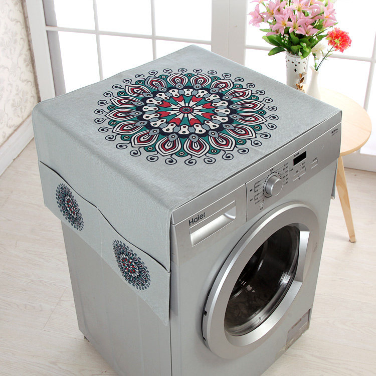 Thickened Cotton Hemp Washing Machine Cover Cloth Multipurpose Home Fridge Hood Double Door Open Single Door Refrigerator Roller Washing Machine Hood-Taobao