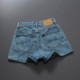 2025 European and Korean Style Summer New High-Waisted Dark Blue Denim Shorts Wide-Leg Pants Slimming Versatile Hot Pants for Women