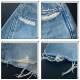 European and Korean version 2025 summer new product light blue ripped high waist denim shorts tassel raw edge hot pants wide leg pants for women