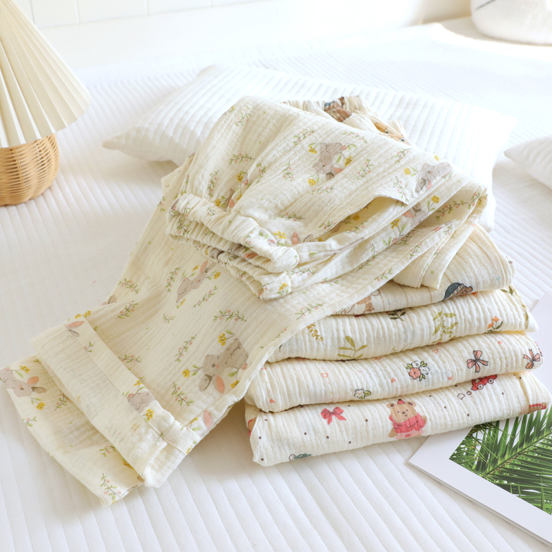 Pure Cotton Gauze Pajama Pants for Women, Long Pants for Spring, Summer, and Autumn, Age-Reducing, Cartoon, Loose, Thin, All-Cotton, Can Be Worn Outside, Home Pants Pure Cotton Gauze Pajama Pants for Women, Long Pants for Spring, Summer, and Autumn, Age-Reducing, Cartoon, Loose, Thin, All-Cotton, Can Be Worn Outside, Home Pants