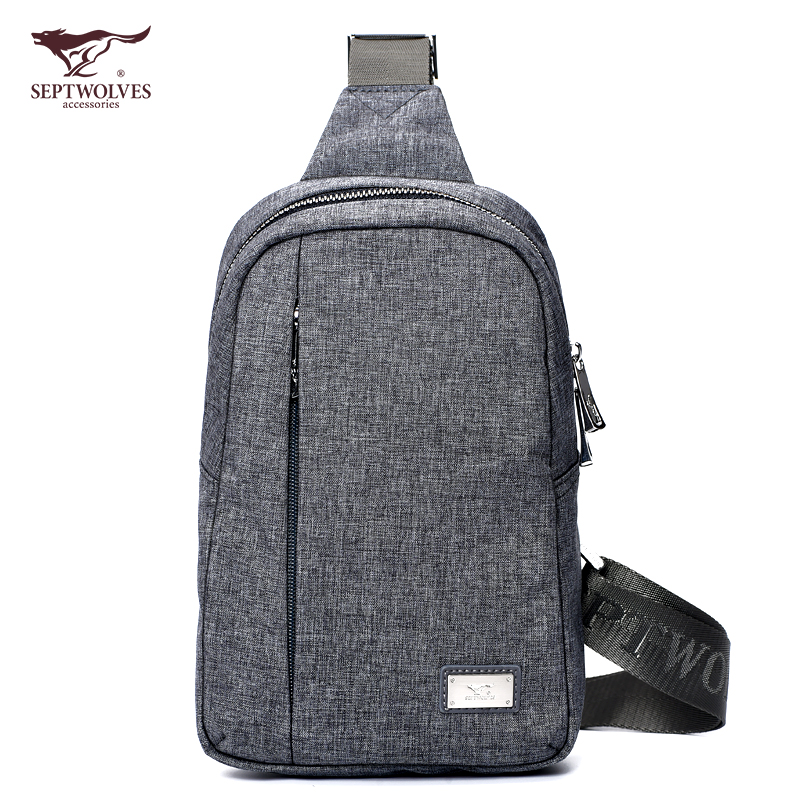 Septwolves chest bag men's messenger backpack shoulder bag Oxford cloth casual men's bag men's bag canvas bag
