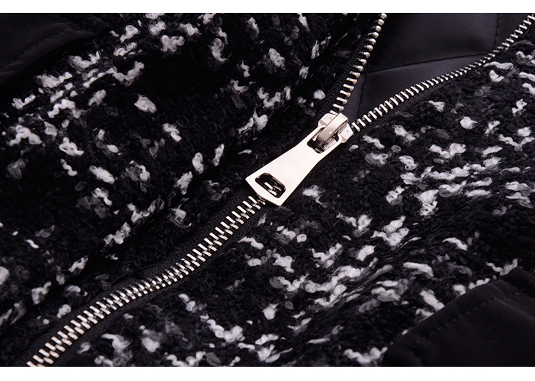 Áo khoác len nữ nhỏ đoạn ngắn 2019 dày mùa đông mới cộng với bông houndstooth nhỏ hương áo gió nữ - Accentuated eo áo áo măng tô nữ dáng ngắn