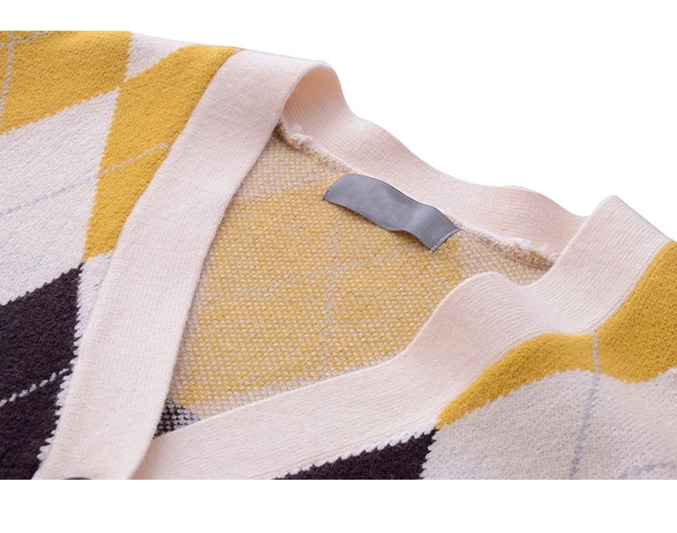 Mùa xuân 2018 mới hốc hòm kim cương cardigan áo len nữ dài tay áo len lỏng lẻo áo khoác mỏng