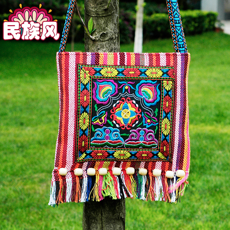 Flow Su Woven Bag Bag Women 2022 New Leisure 100 Lap Single Shoulder Bag Slanted Satchel Folk Wind Embroidery Flower Small Square Bag