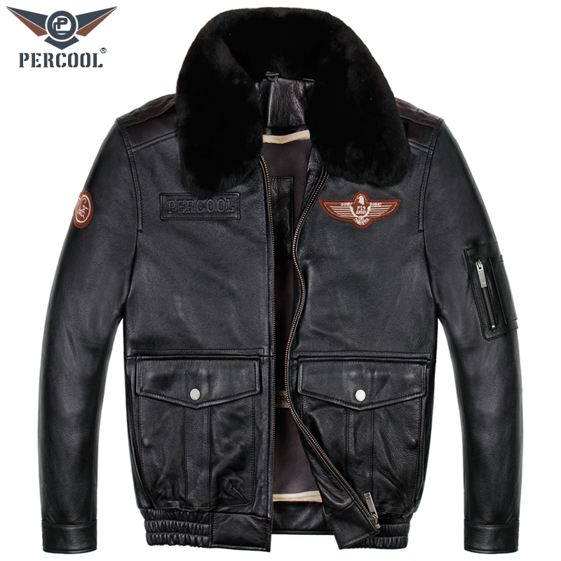 European and American pilot clothing genuine leather clothing male style imported head layer pure cow leather autumn and winter short jacket big code jacket thickness 