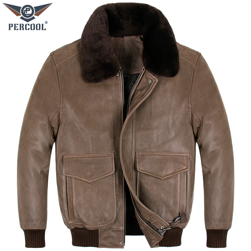 European and American flying jacket genuine leather leather clothing import head layer thickened pure cow leather leather jacket autumn winter large size frosted jacket