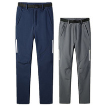 Outdoor assault pants men and women winter plus velvet thickening mountaineering skiing windproof waterproof fleece soft shell pants warm and windproof