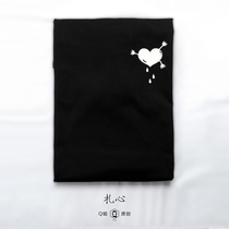  Small Q original design] Tie the heart literary and artistic small fresh cotton men and women couples casual short-sleeved bottoming t-shirt t-shirt