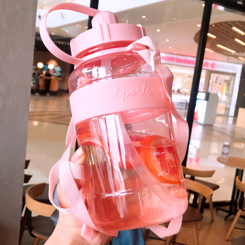 Large capacity water cup kettle Portable sports military training men and women fitness with straw Plastic cup Green space cup shellfish