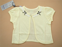 Baby girl baby summer dress lady princess lace round neck nail ball cardigan short sleeve small shawl pure cotton