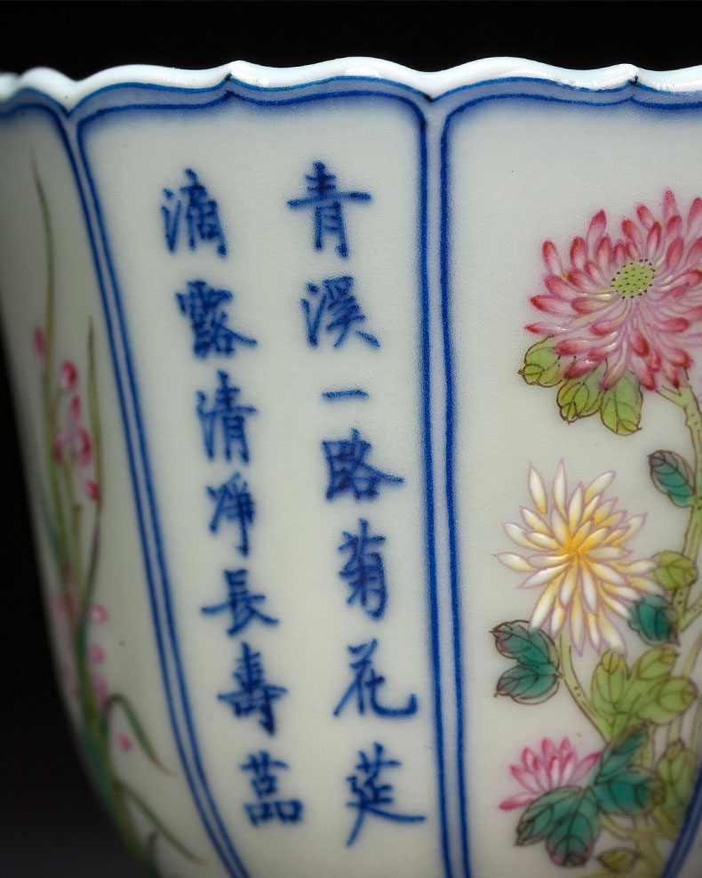 Holy big ceramic kung fu teacups hand - made porcelain enamel by patterns lotus keller cup of jingdezhen tea service master