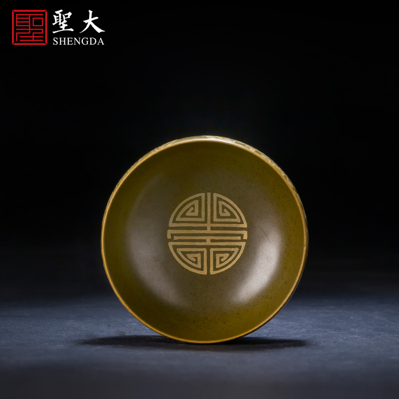 Holy big heap of kung fu at the end of the sample tea cup tea cups glaze Jin Fulu lines master cup of jingdezhen tea service by hand