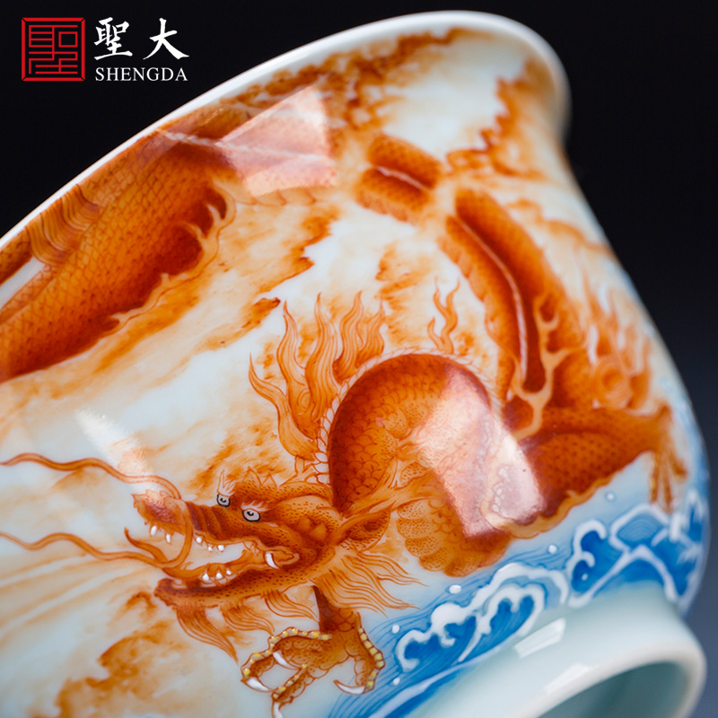 St large ceramic three tureen hand - made heavy industry alum red see colour longteng everywhere without tureen manual of jingdezhen tea service