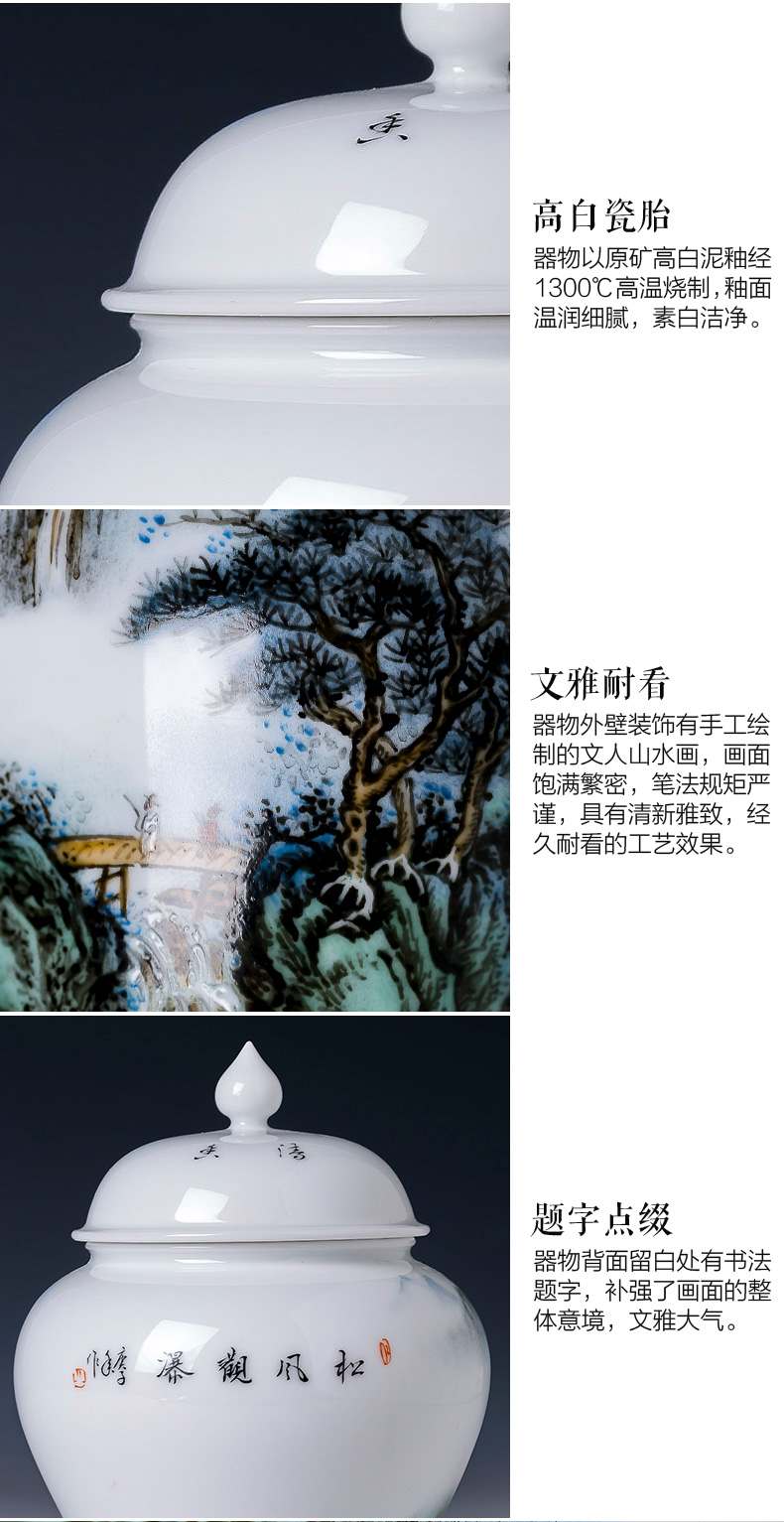 Holy big ceramic tea pot new hand - made color landscape general storage POTS of jingdezhen all hand tea accessories