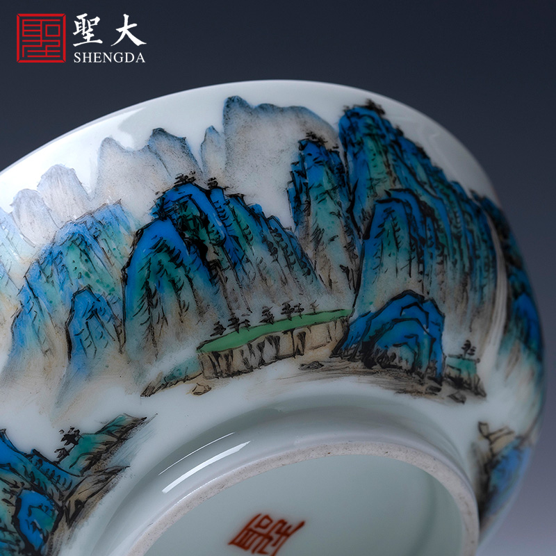 Santa teacups hand - made ceramic kung fu new color li jiangshan master light sample tea cup full manual of jingdezhen tea service