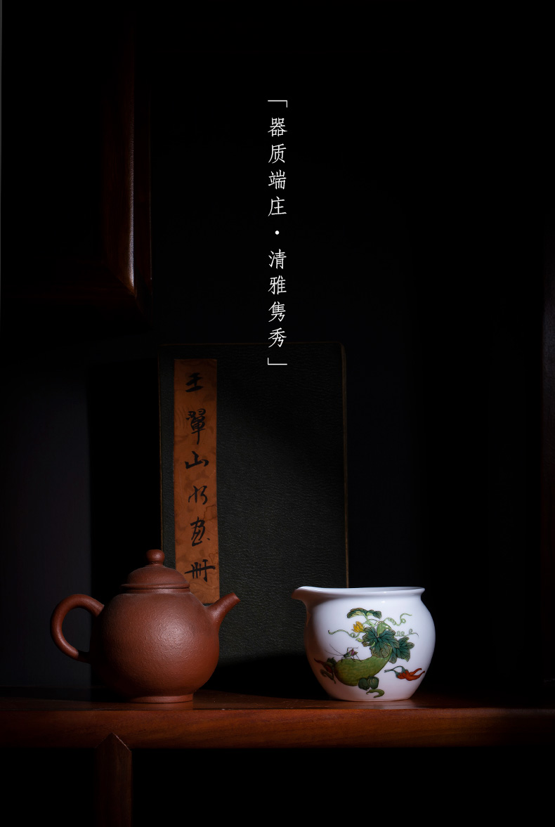 Holy big ceramic fair hand colored enamel harvest fair keller cup tea sea hand points of jingdezhen tea service