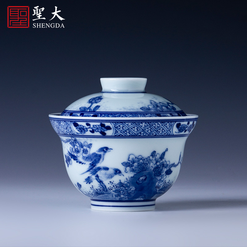 St large ceramic three tureen hand - made porcelain chunhe JingXiu no riding tureen tea bowl of jingdezhen tea service by hand