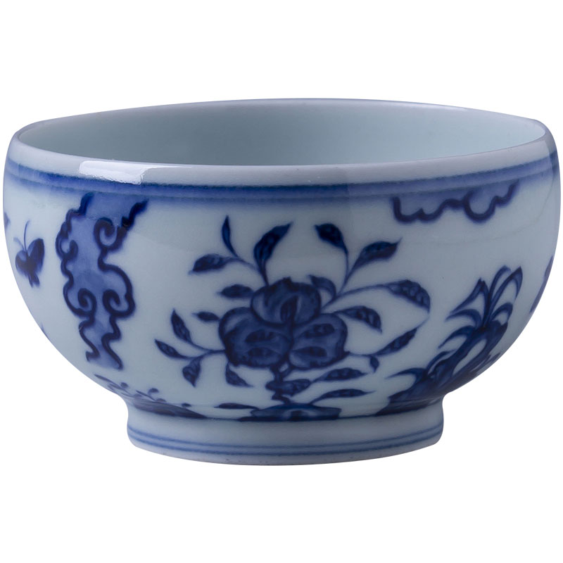 Santa teacups hand - made ceramic kung fu about blue and white flower butterfly tattoo meditation cup sample tea cup manual of jingdezhen tea service