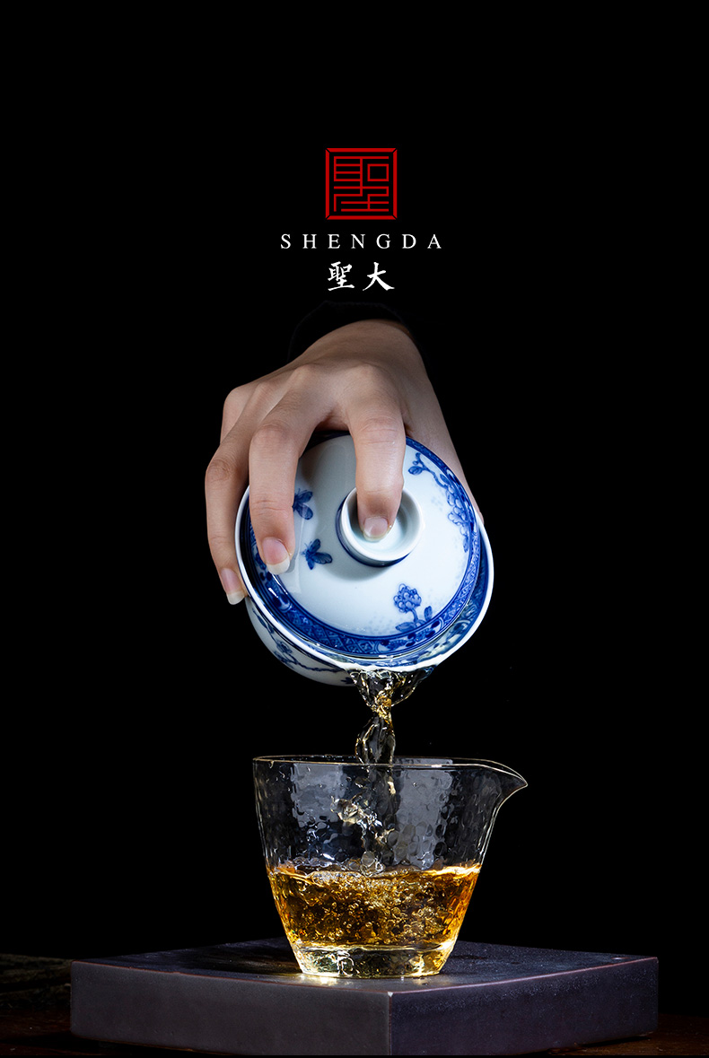 St large ceramic three tureen hand - made porcelain chunhe JingXiu no riding tureen tea bowl of jingdezhen tea service by hand