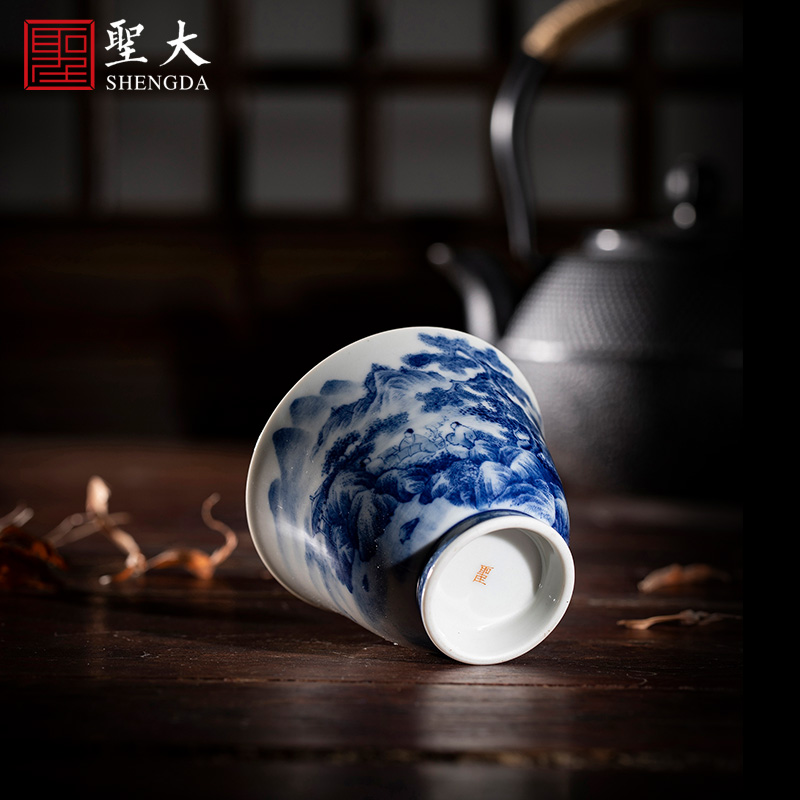 St the ceramic kongfu master cup manual hand - made blue mountain, poly real masters cup of jingdezhen tea service by hand