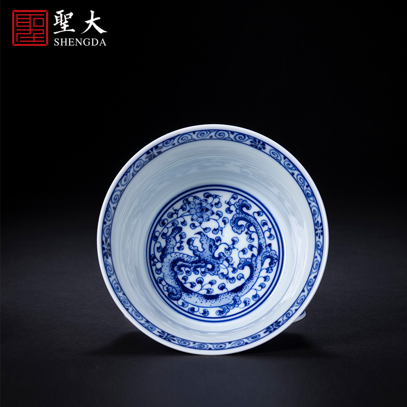 St large ceramic three tureen hand - made porcelain cups around branch dragon tureen tea bowl of jingdezhen tea service by hand