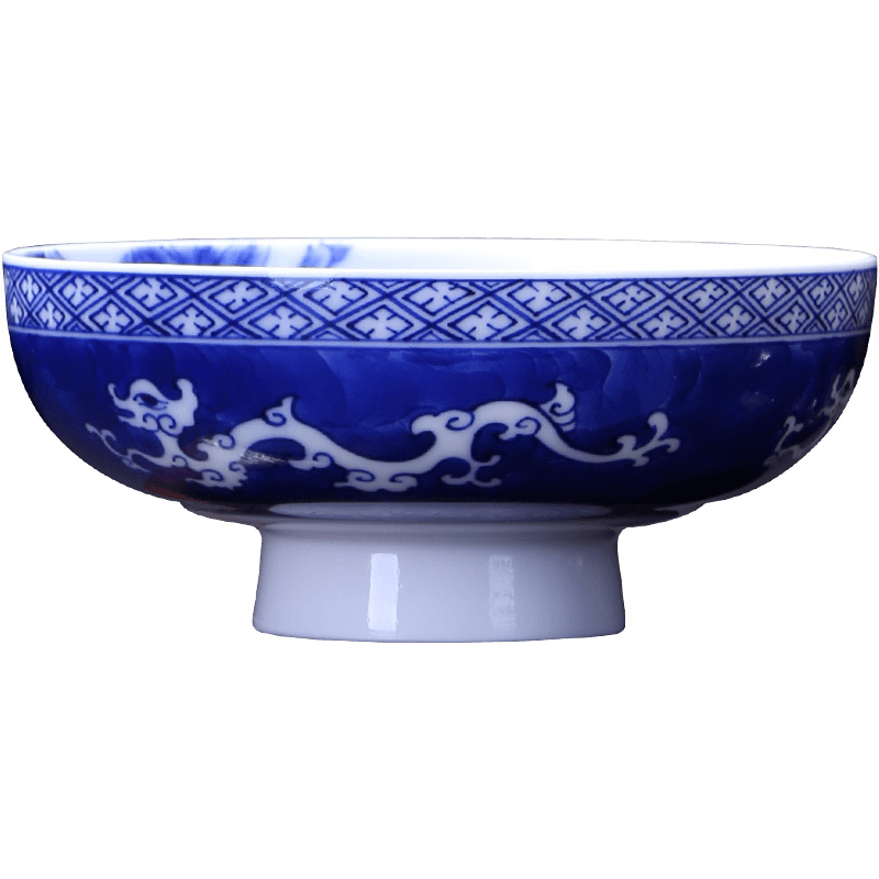 The big blue and white 18 arhats teacups hand - made ceramic curios kung fu master of jingdezhen tea service sample tea cup