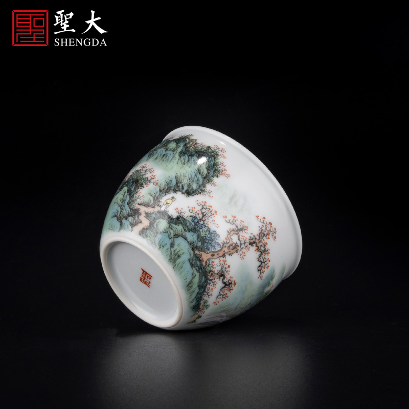 Holy big new ceramic color the autumn morning lie fa cup jingdezhen pure manual hand - made ceramic tea set kung fu tea cups