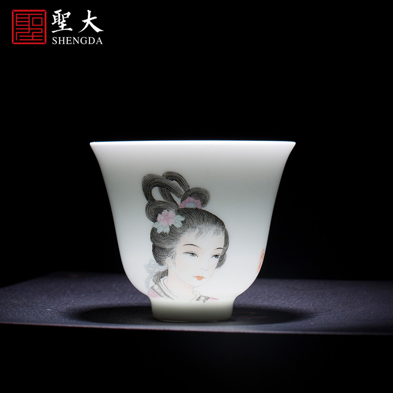 Holy big ceramic kung fu tea character hand - made new see colour twelve gold hair pin sample tea cup set of jingdezhen tea cups of hand