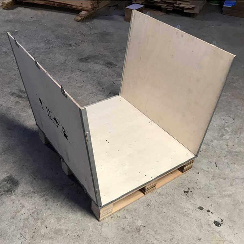 деревянная упаковка 工厂定制免熏蒸胶合板木箱 钢边包边卡扣组装箱 出口运输木箱 No brand