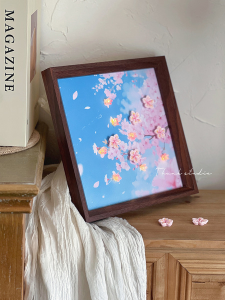 [When the Cherry Blossoms Are in Full Bloom] DIY Handmade Material Kit, Night Light, Photo Frame, Decorative Painting, Warm-Up Activities, Spring and Summer Team Building