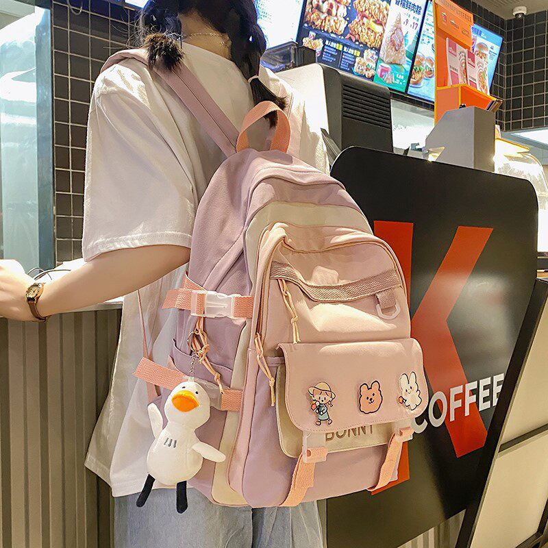 Boomer School Girls College Students Double Shoulder Bag High School Students Elementary School Students Double Shoulder Bag Three To Sixth Grade