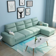 Sofa vải Bắc Âu kết hợp đơn giản kinh tế căn hộ nhỏ cho thuê ba hoặc bốn người có thể giặt đồ nội thất phòng khách latex - Ghế sô pha