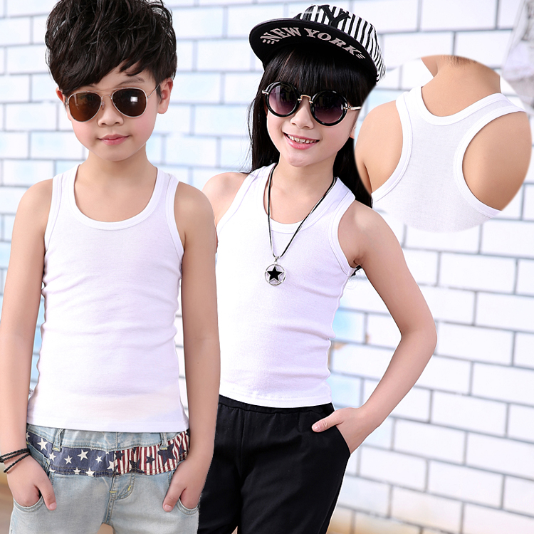 Childrens vest bông cậu bé từ Hàn Quốc phiên bản kẹo màu bông cô gái Y-word sling nhỏ mùa hè vest trẻ lớn.