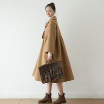 SUIN2021 winter New Korean version of a-shaped doll collar sweet temperament long woolen coat coat women 899
