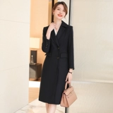 Длинное зимнее элитное пальто для работы, средней длины, в западном стиле