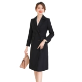 Длинное зимнее элитное пальто для работы, средней длины, в западном стиле