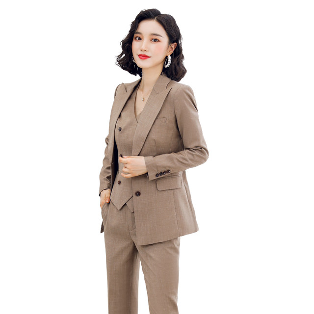 Shiluya high-end professional suit three-piece suit for women commuting temperament goddess style formal suit vest autumn and winter